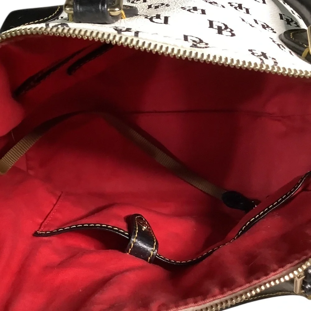 Dooney & Bourke Black and White Monogrammed Satchel bag - Picture 5 of 5
